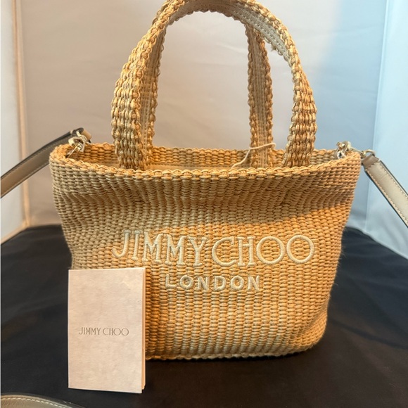 Jimmy Choo Tan Woven Tote Bag - Picture 2 of 9